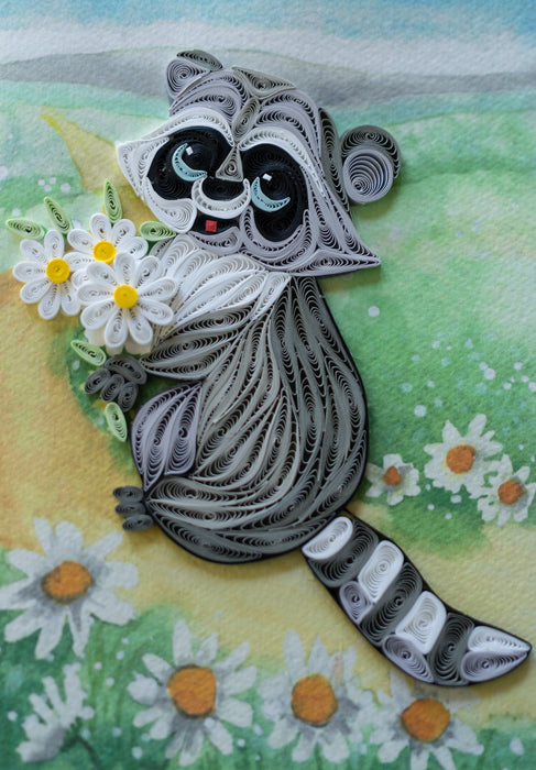 Raccoon Quilled Card Quilling Card - UViet Store