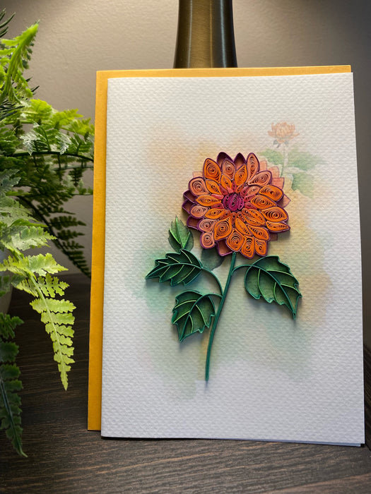 Darling Dahlia Quilled Card