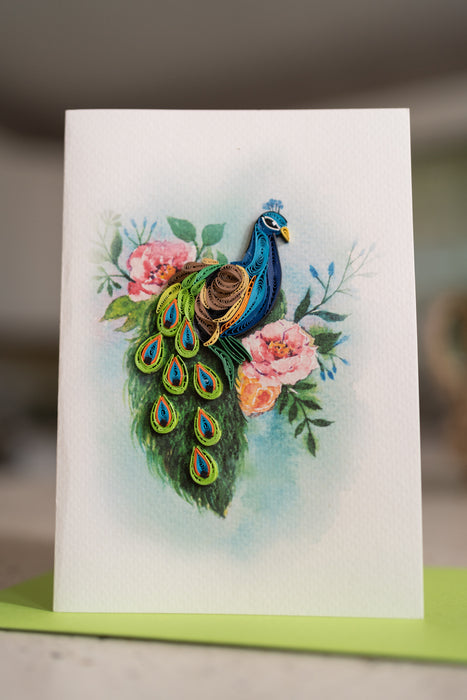 Pretty in Peacock Quilling Card - UViet Store