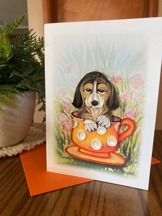 Pup in a Cup Quilling Card - UViet Store