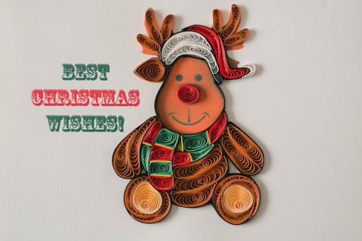 Merry Christmas Reindeer Quilling Card - UViet Store