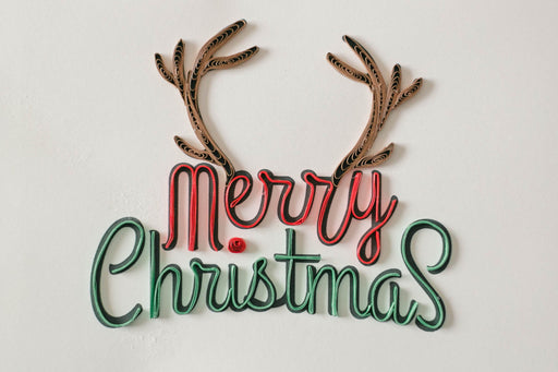 Merry Christmas Antlers Quilling Card - UViet Store