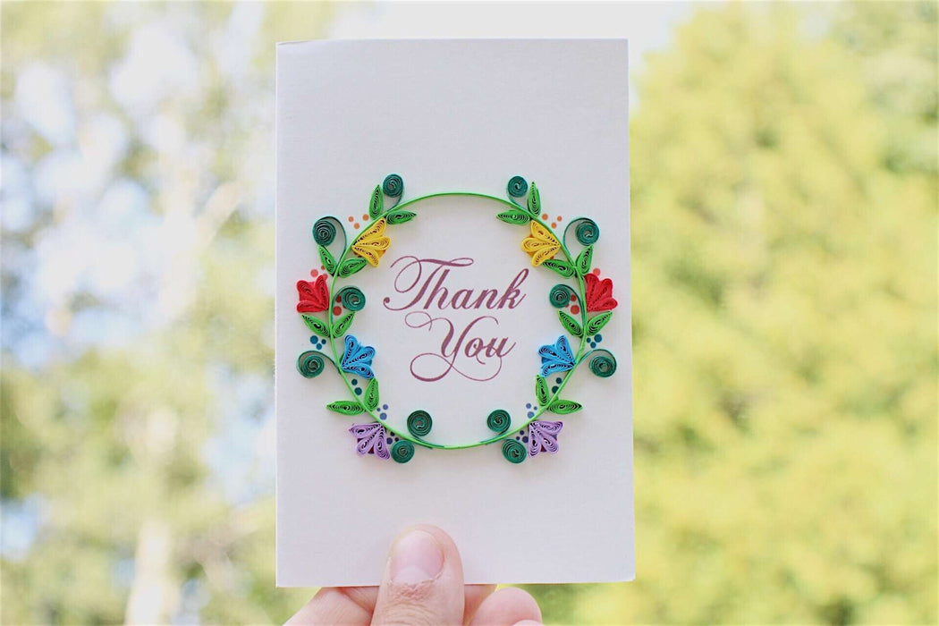 Thank you Wreath (Mini) Quilling Card - UViet Store