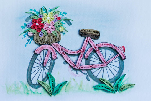 Bicycle Bouquet Quilling Card - UViet Store