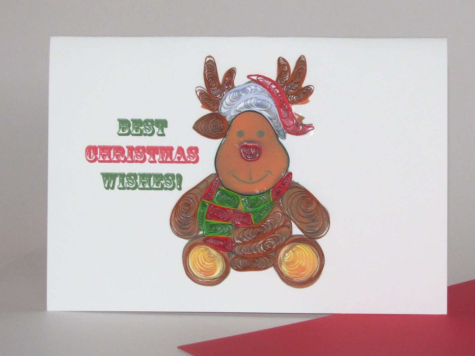 Merry Christmas Reindeer Quilling Card - UViet Store