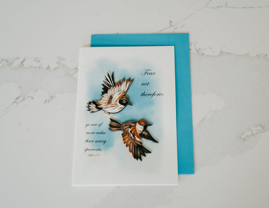 Fear Not Sparrows Quilling Card - UViet Store