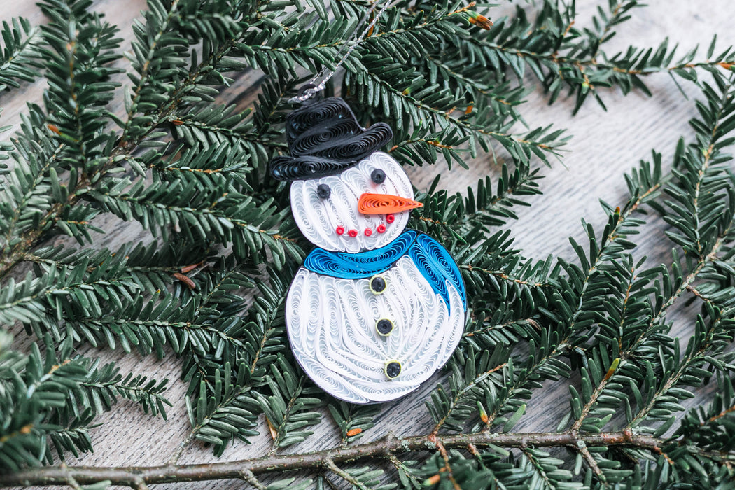 Snowman Ornament Quilling Card - UViet Store