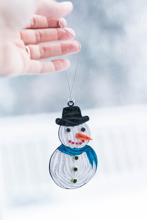 Snowman Ornament Quilling Card - UViet Store