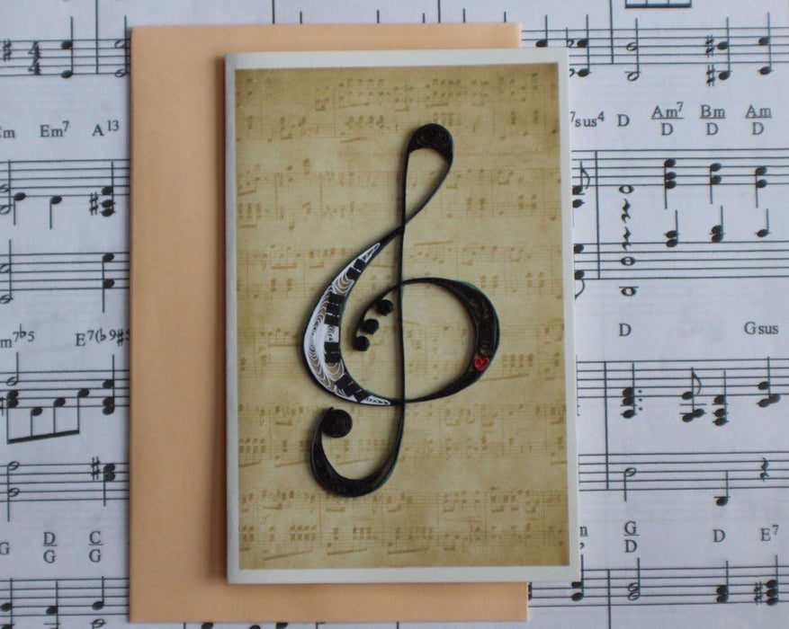 Treble Clef Quilling Card - UViet Store