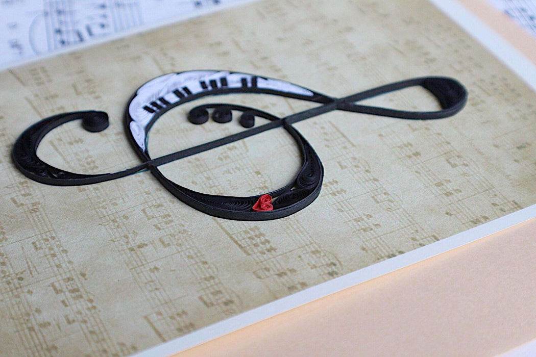 Treble Clef Quilling Card - UViet Store