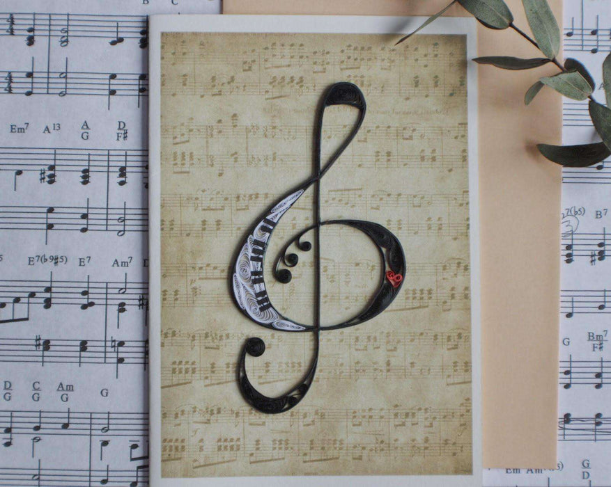 Treble Clef Quilling Card - UViet Store