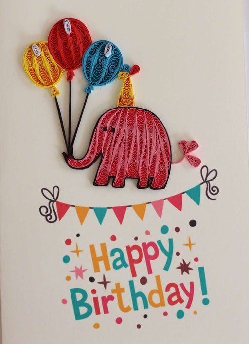 Happy Birthday Elephant Quilling Card - UViet Store