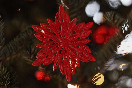 Red Snowflake Quilling Card - UViet Store