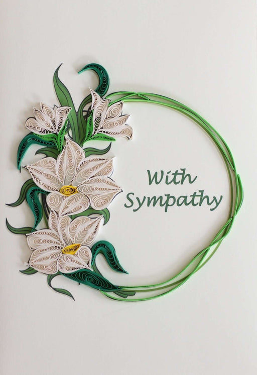 Sympathy - White Orchids Quilling Card - UViet Store