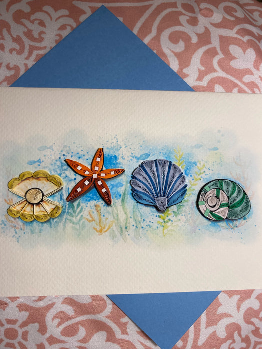 Seashells Quilled Card