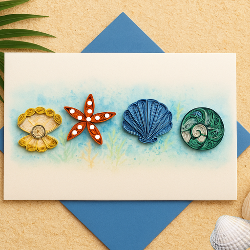 Seashells Quilled Card