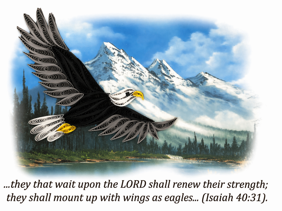 Wings as Eagles Quilled Card