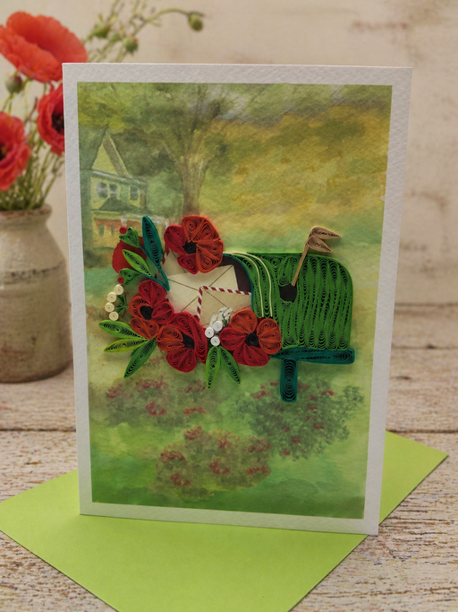 Mailbox Blossoms Quilled Card