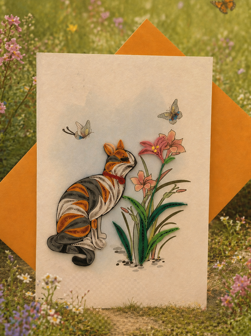 The Cat's Meow Quilled Card