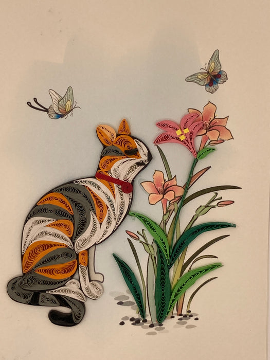 The Cat's Meow Quilled Card