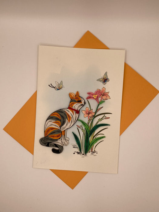 The Cat's Meow Quilled Card
