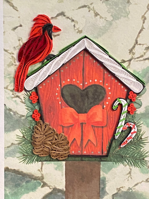 Christmas Birdhouse Quilled Card
