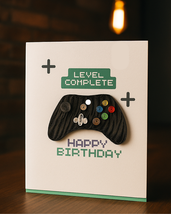 Level Complete Birthday Quilled Card