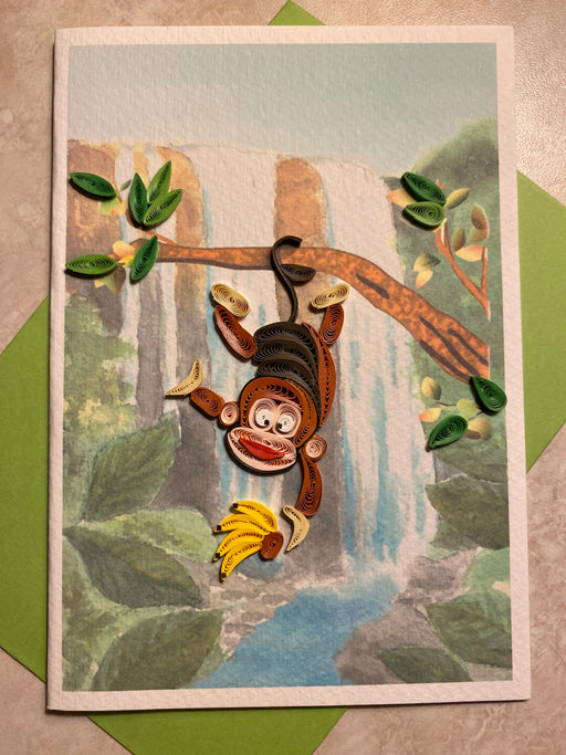 Monkey Quilled Card
