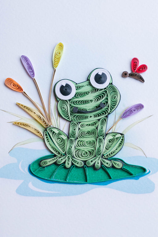 Frog on Lily Pad Quilling Card - UViet Store