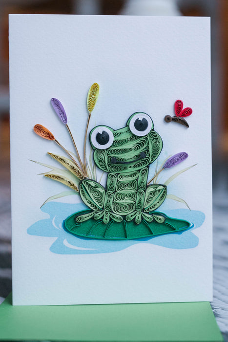 Frog on Lily Pad Quilling Card - UViet Store