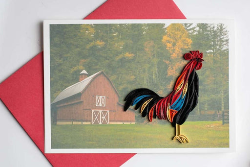 Rooster in the Barnyard Quilling Card - UViet Store