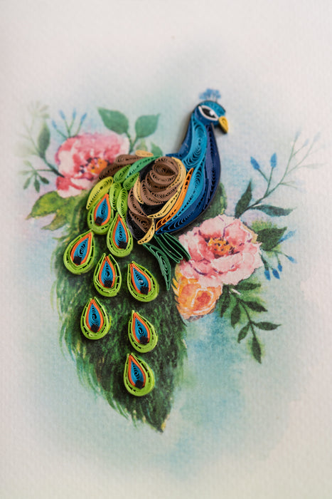 Pretty in Peacock Quilling Card - UViet Store
