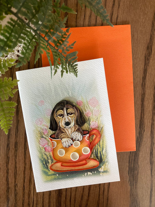 Pup in a Cup Quilling Card - UViet Store