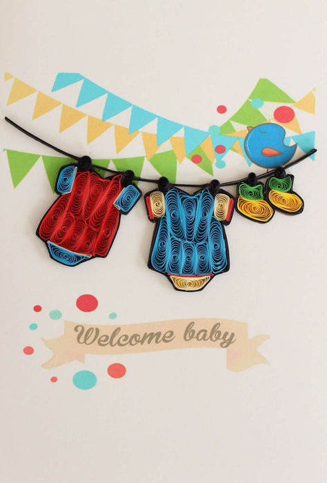Welcome Baby Boy Quilling Card - UViet Store