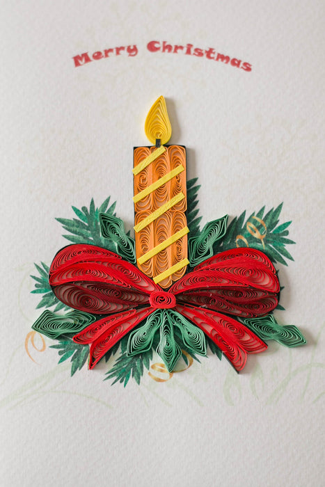 Christmas Candle Quilling Card - UViet Store