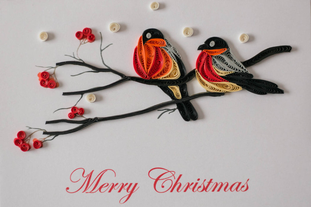 Merry Christmas Birds Quilling Card - UViet Store