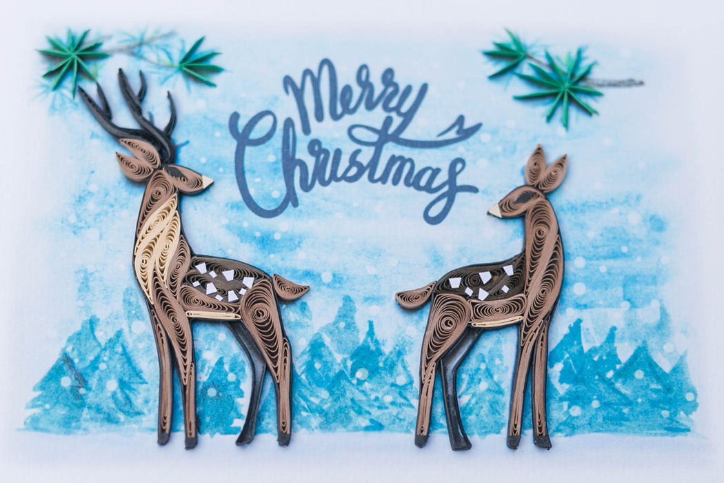 Christmas Deer Quilling Card - UViet Store