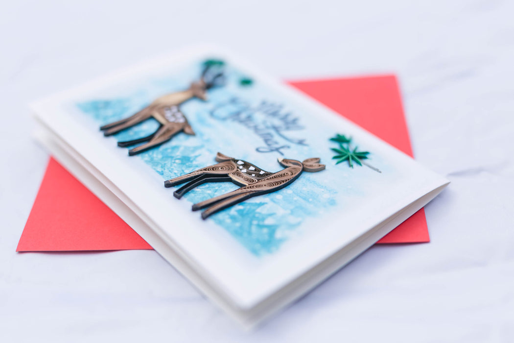 Christmas Deer Quilling Card - UViet Store