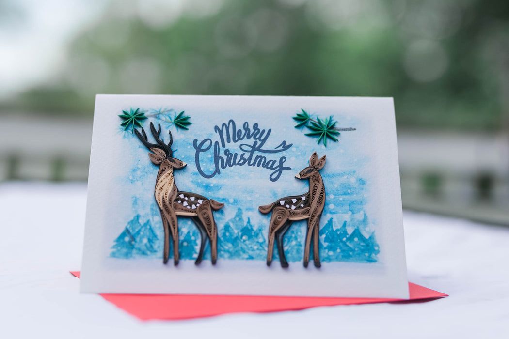 Christmas Deer Quilling Card - UViet Store