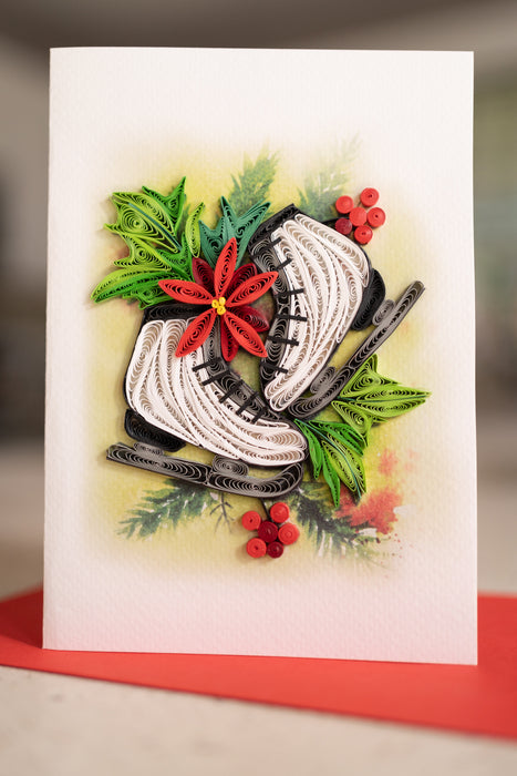 Ice Skates Quilling Card - UViet Store
