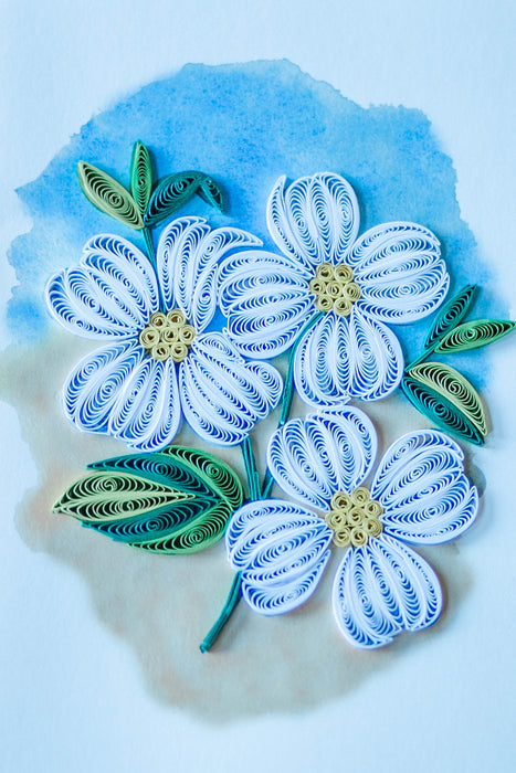 Dogwood Blossoms (Mini) Quilling Card - UViet Store