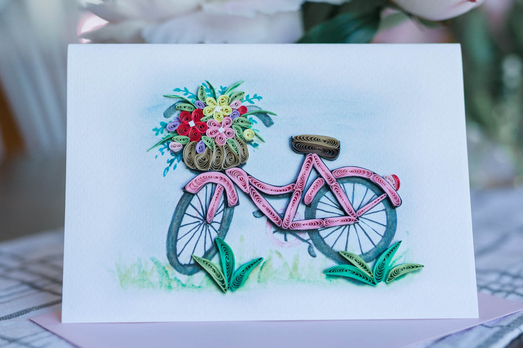 Bicycle Bouquet Quilling Card - UViet Store