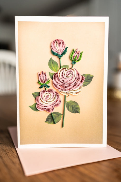 Rose Rendezvous Quilling Card - UViet Store