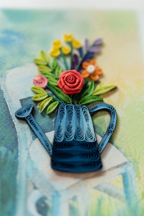 Watering Can Bouquet Quilling Card - UViet Store