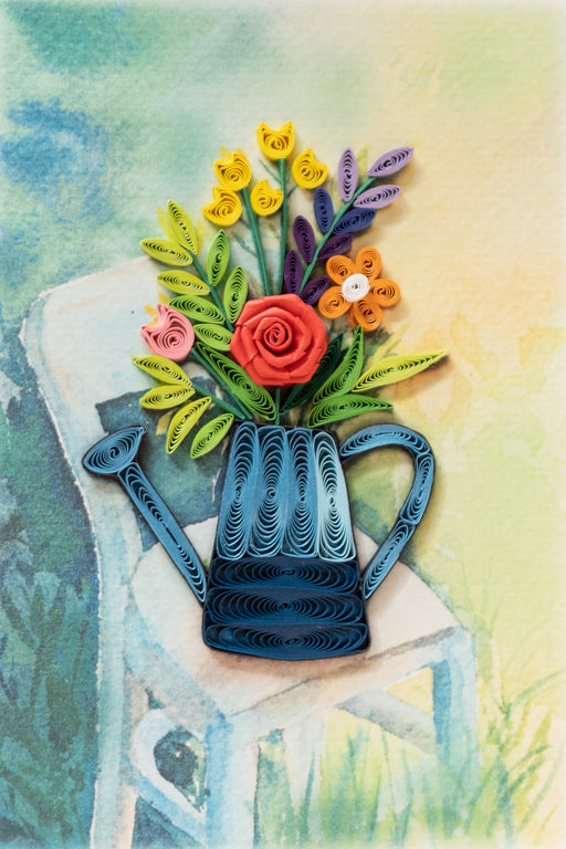 Watering Can Bouquet Quilling Card - UViet Store
