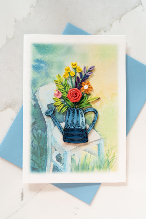 Watering Can Bouquet Quilling Card - UViet Store