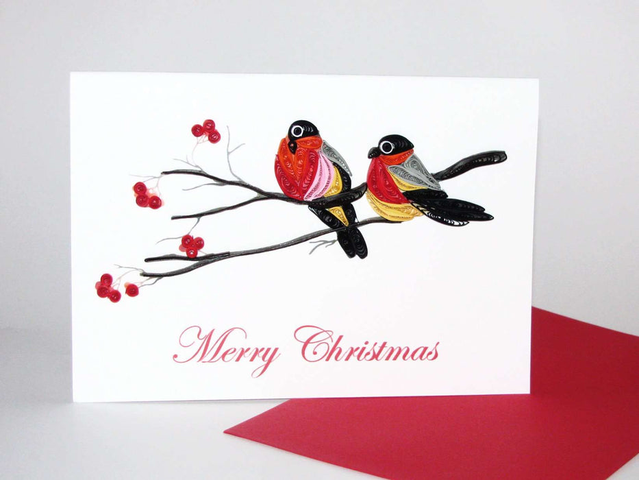 Merry Christmas Birds Quilling Card - UViet Store