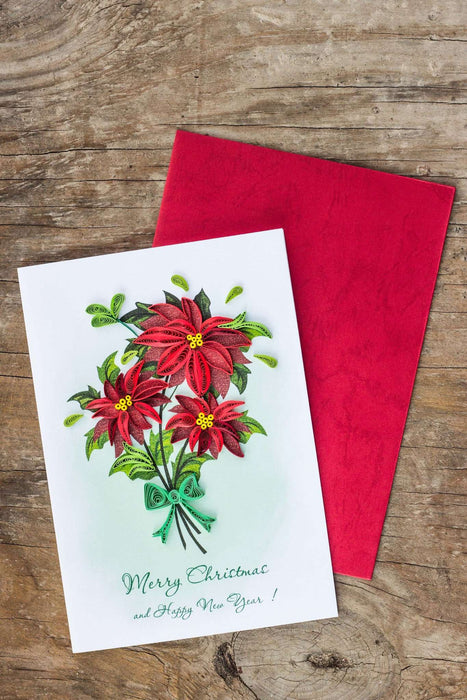Poinsettia Quilling Card - UViet Store