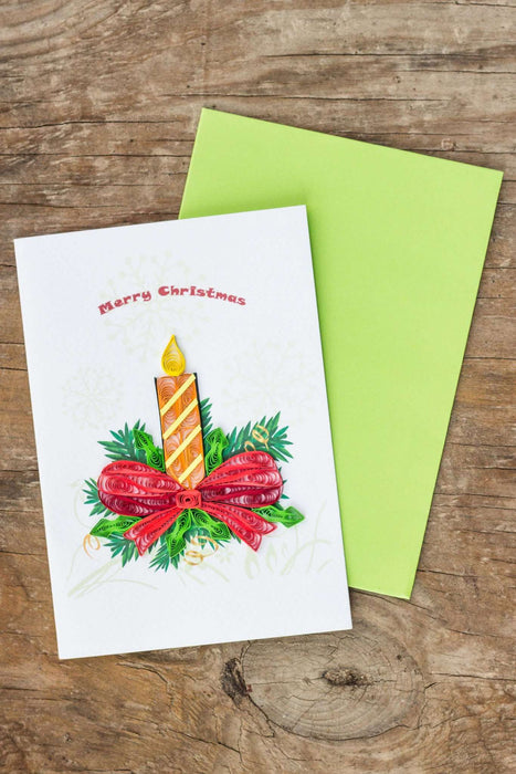 Christmas Candle Quilling Card - UViet Store