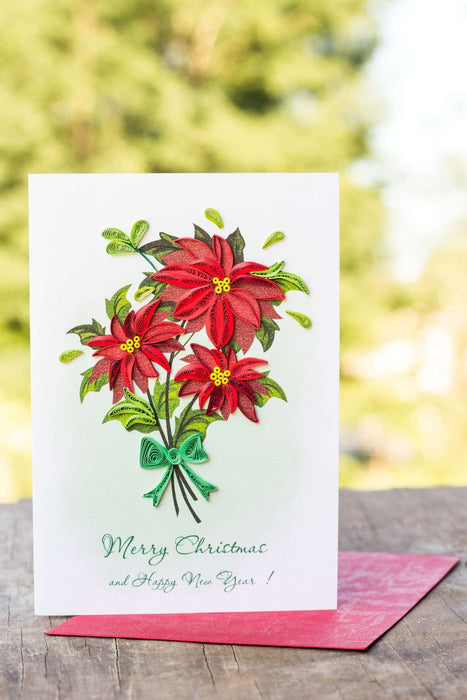 Poinsettia Quilling Card - UViet Store